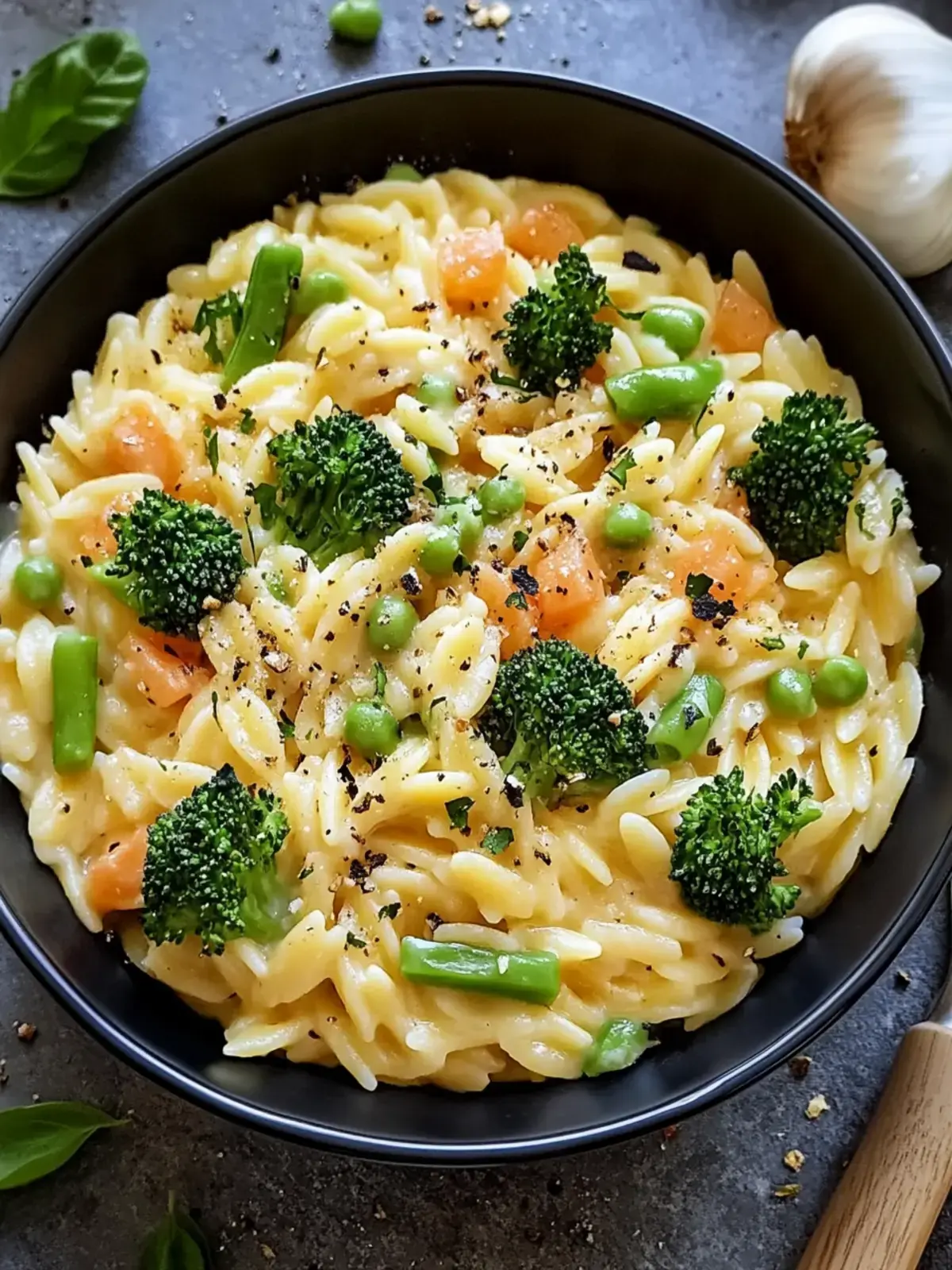 Ein-Topf-Orzo-Nudeln mit Brokkoli