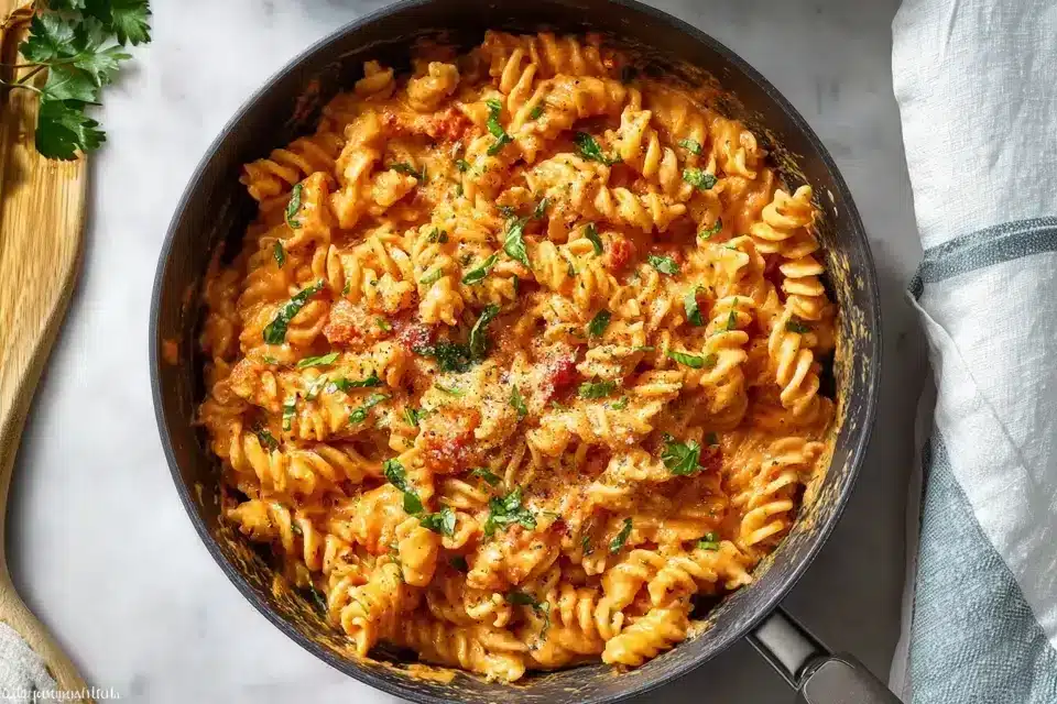 Ein Topf cremige Tomatennudeln in 30 Minuten