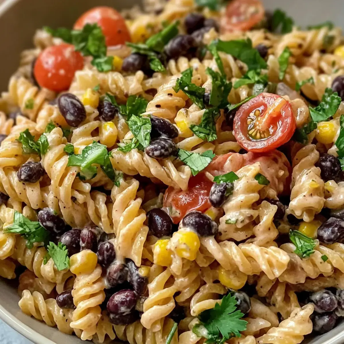 Einfache Hochprotein-Südwest-Pasta-Salat