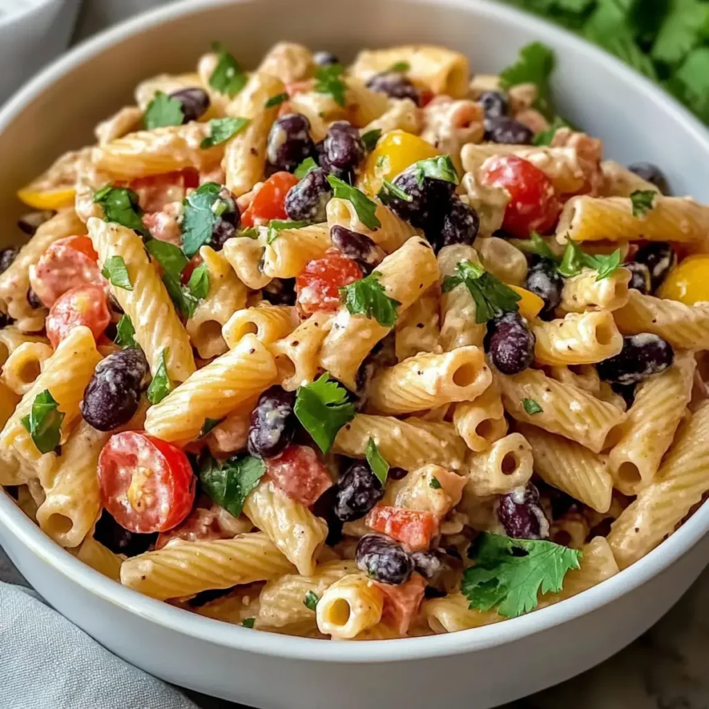 Einfache Hochprotein-Südwest-Pasta-Salat