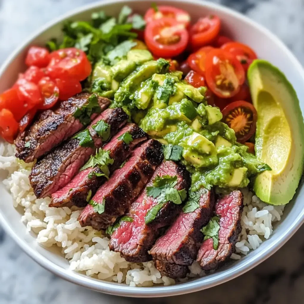 Einfache Koriander-Limetten-Steak-Bowls für köstliche Abendessen