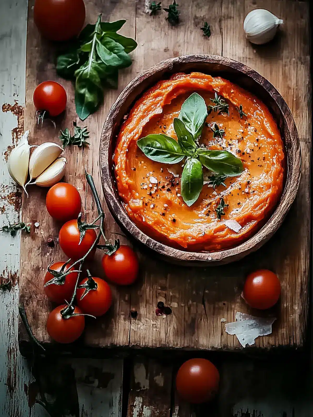 Einfache Tomatenbutter mit Knoblauch
