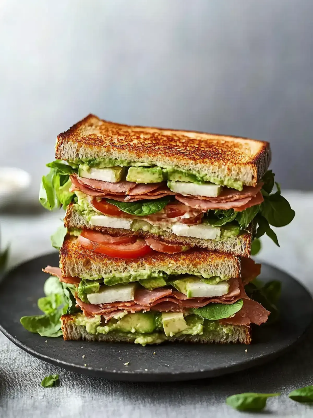 Einfache Truthahn Avocado Club Sandwich