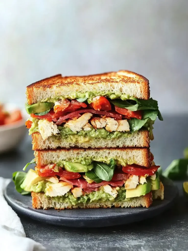 Einfache Truthahn Avocado Club Sandwich