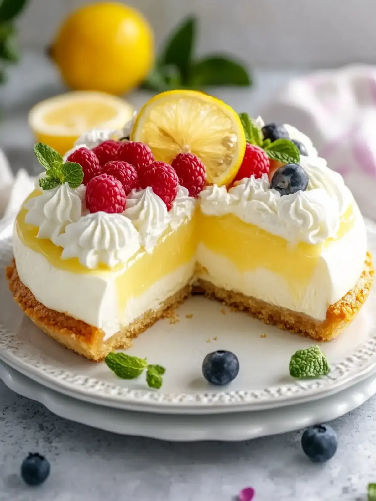 Einfache Zitronen Sauerrahm Torte