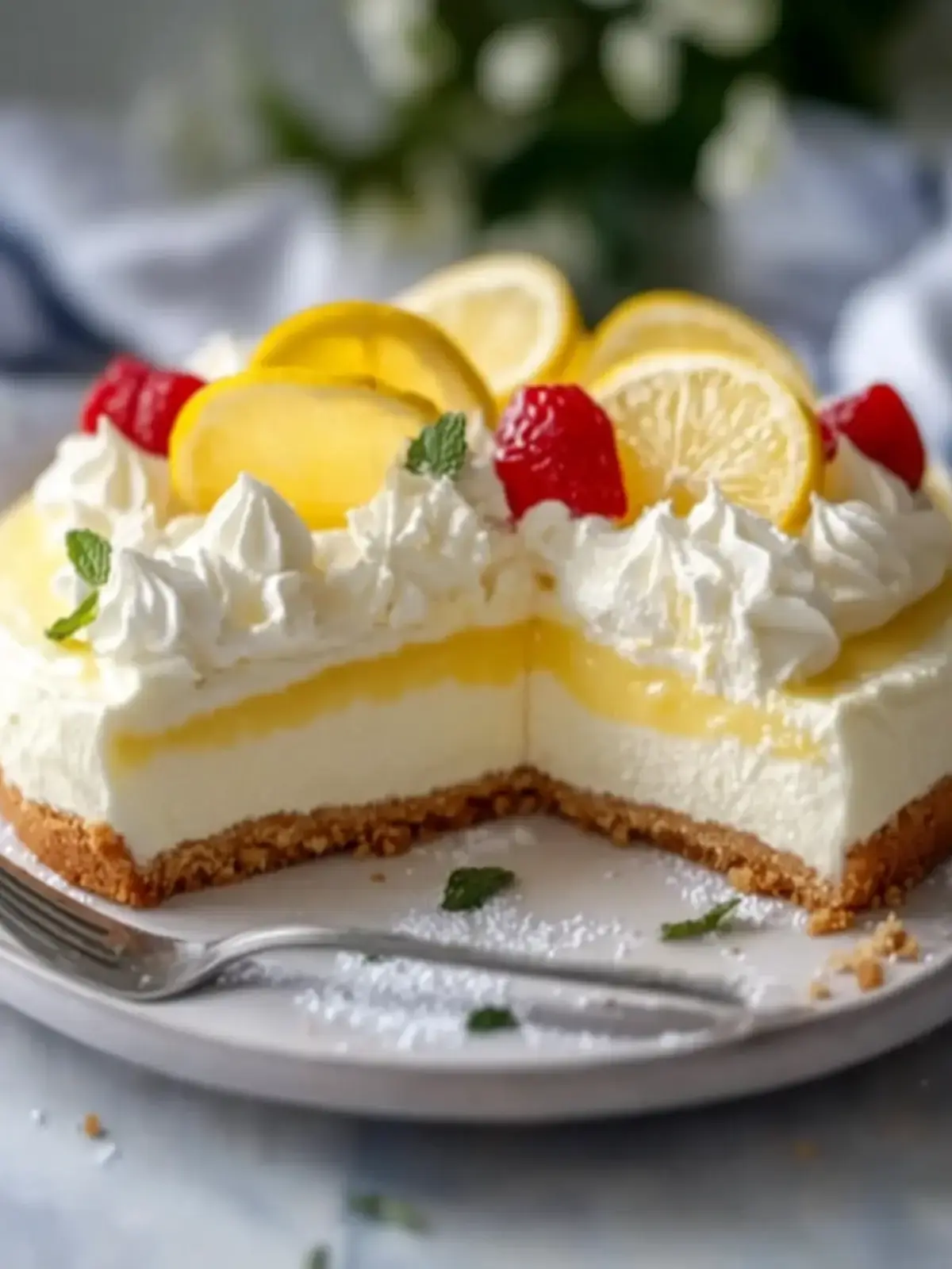 Einfache Zitronen Sauerrahm Torte