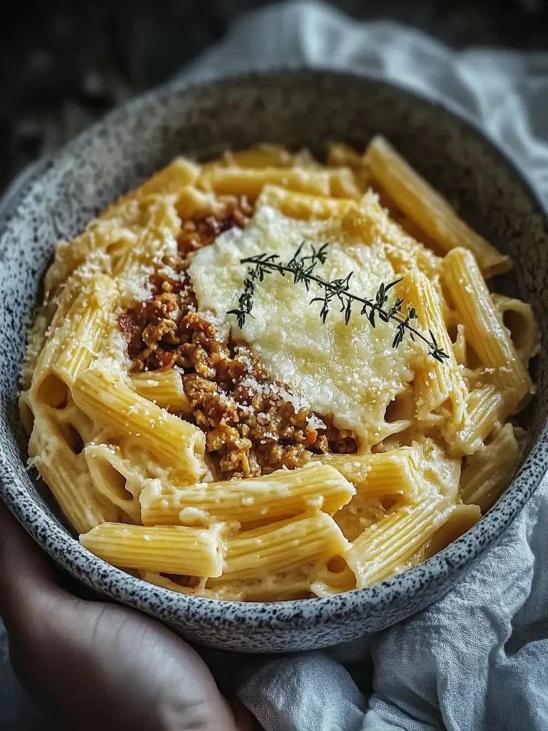 Einfacher Nudelauflauf mit Feta und Hackfleisch