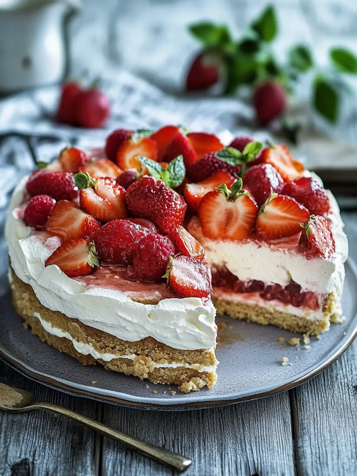 Erdbeer-Baiser-Torte