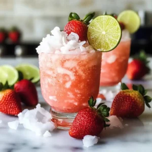 Erdbeer-Kokosnuss-Rum-Cooler