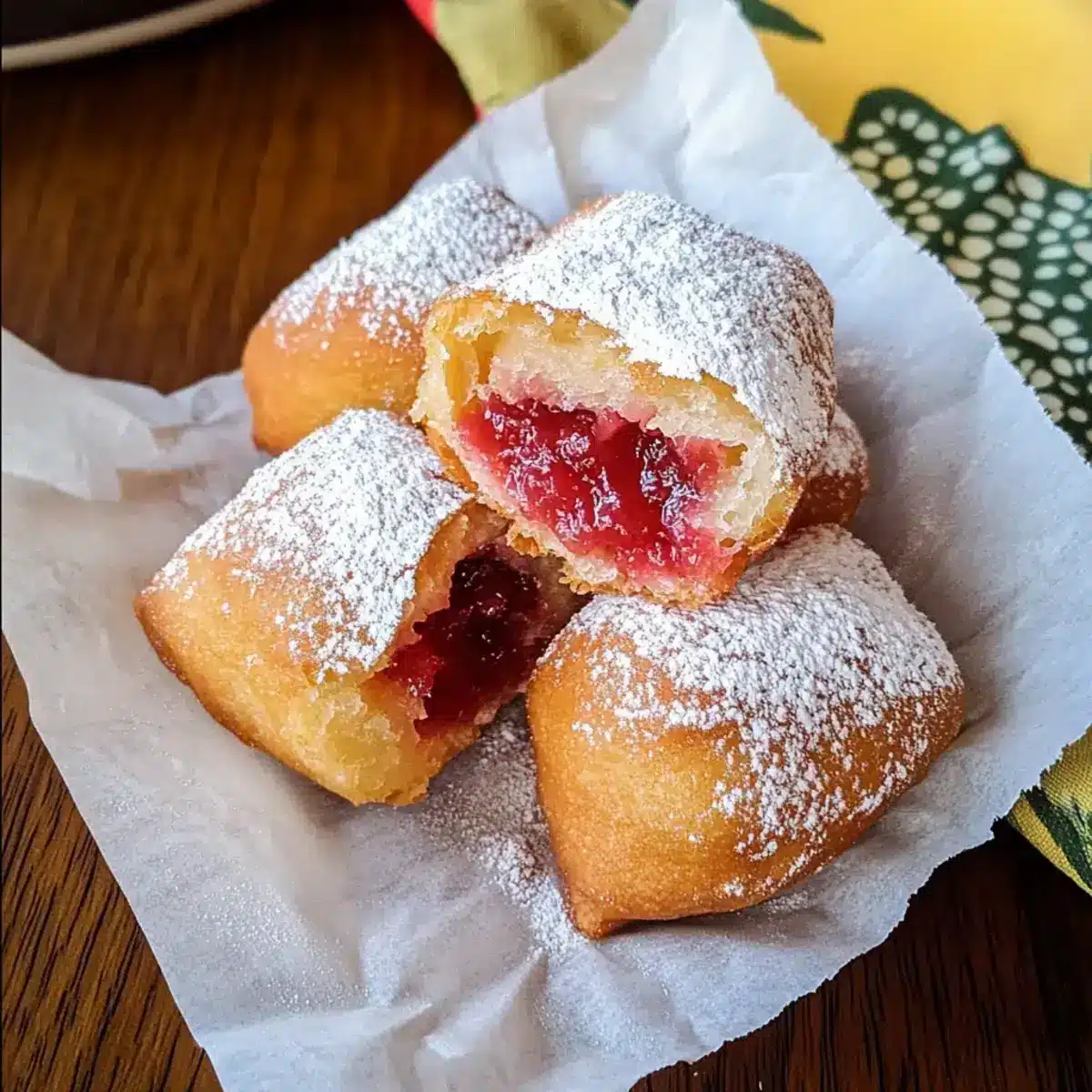 Erdbeer Rhabarber Beignets