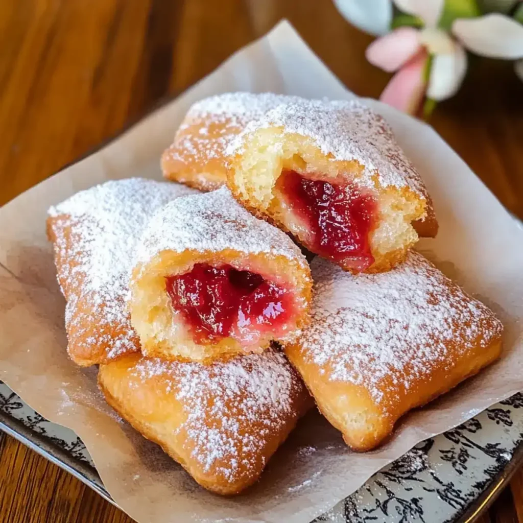 Erdbeer Rhabarber Beignets