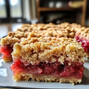 Erdbeer-Rhabarber-Krümelriegel