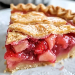 Erdbeer-Rhabarber-Pie mit knusprigem Mürbeteig