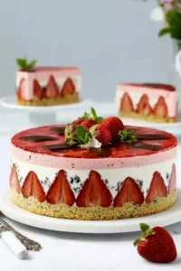 Erdbeer Stracciatella Torte