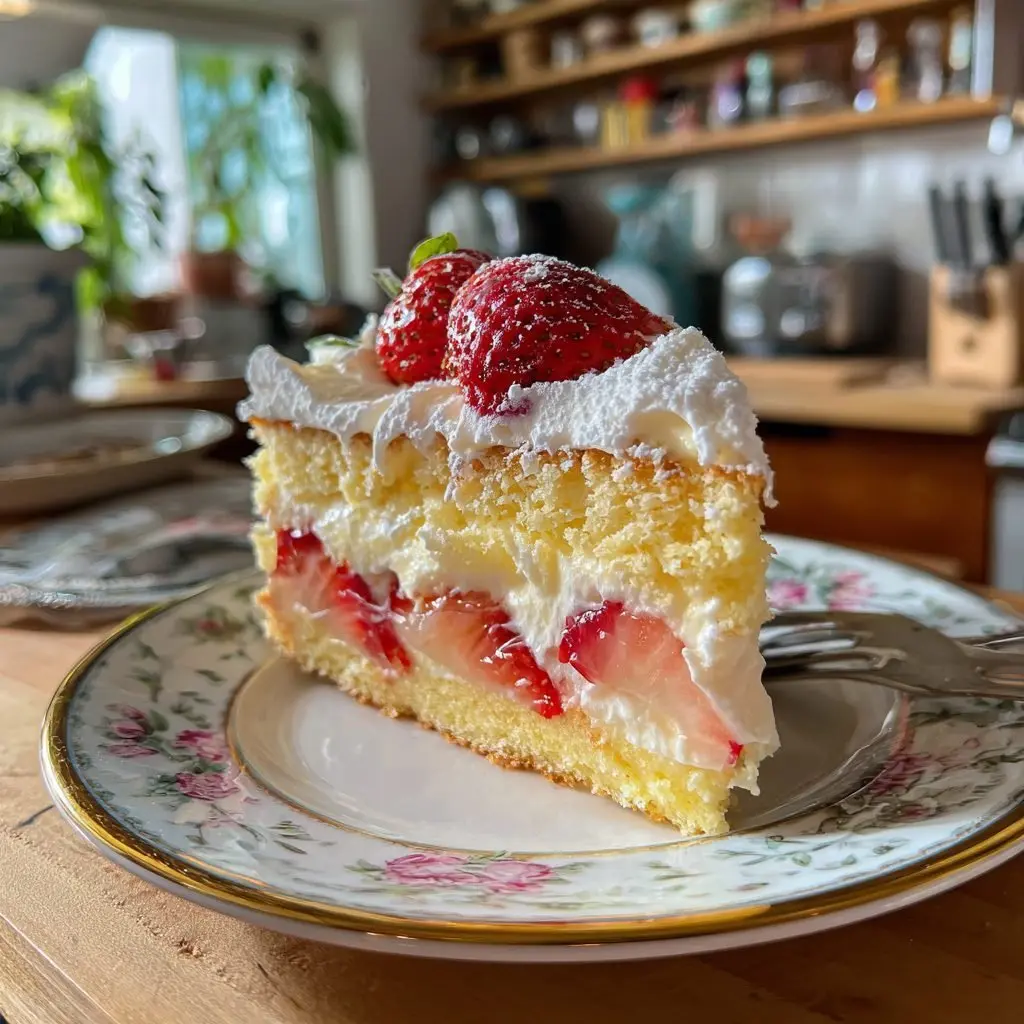 Erdbeer Vanillepudding Kuchen