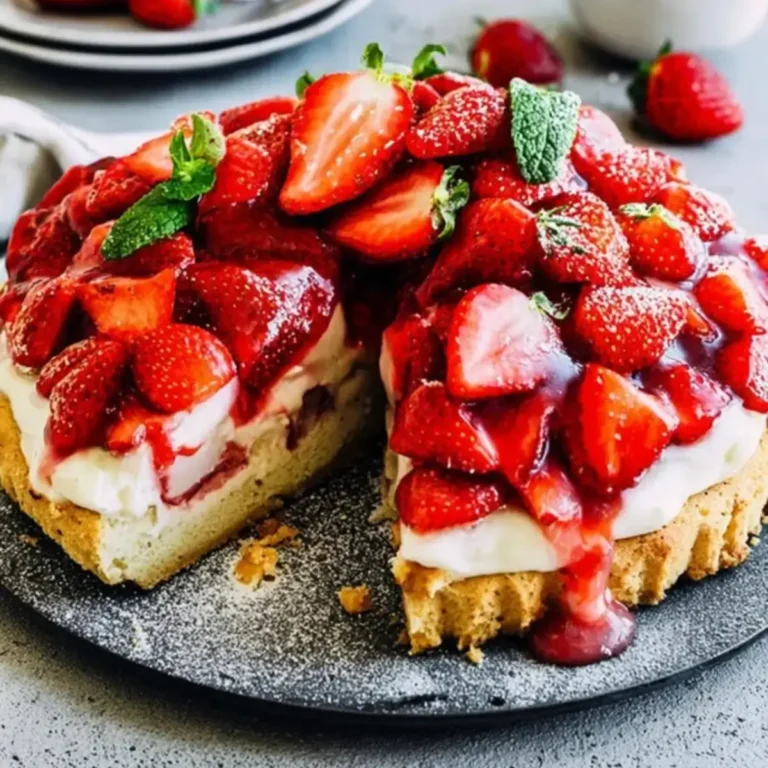 Erdbeerkuchen mit Biskuit