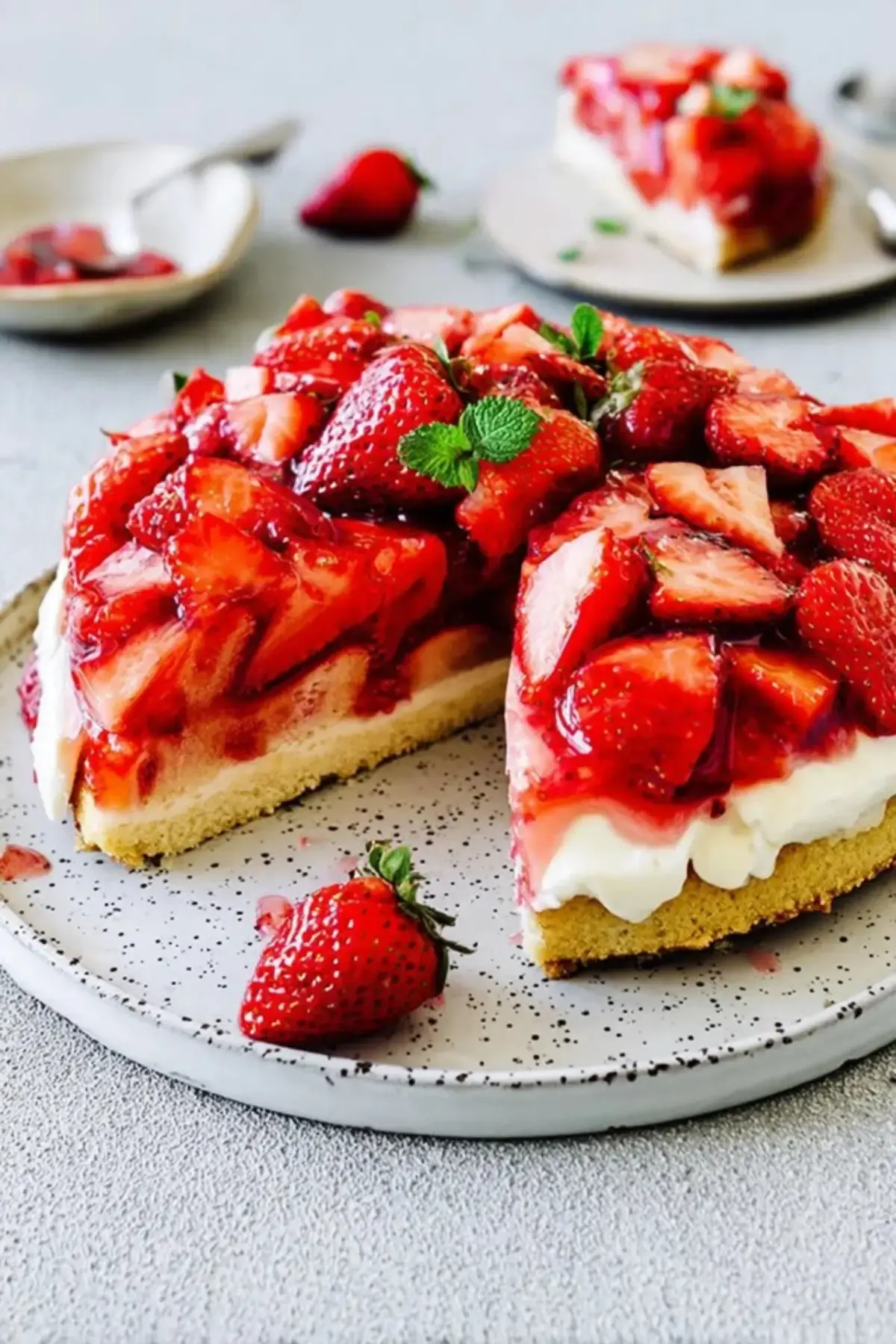 Erdbeerkuchen mit Biskuit