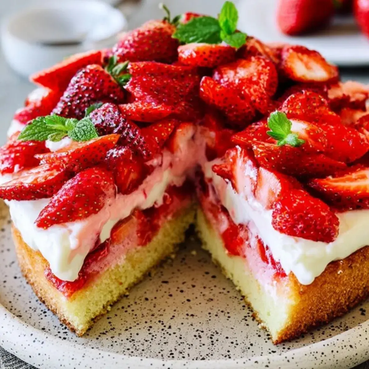 Erdbeerkuchen mit Biskuit