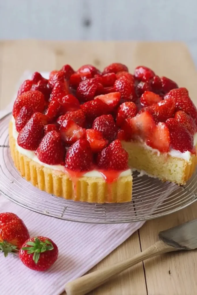 Erdbeerkuchen mit Vanillecreme