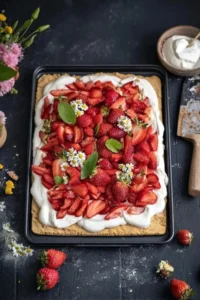 Erdbeerkuchen vom Blech ohne Pudding
