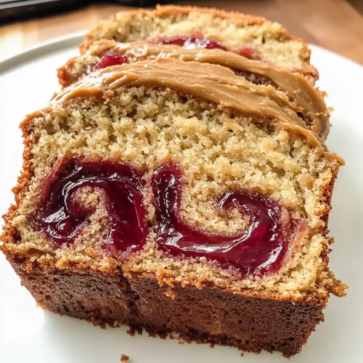 Erdnussbutter Marmelade Bananenbrot