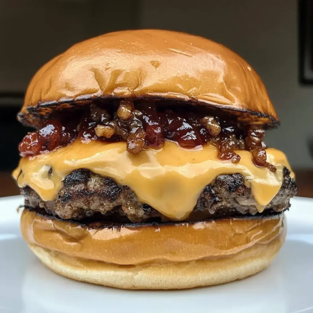 Ultimativer Erdnussbutter Speck Marmelade Burger Genuss