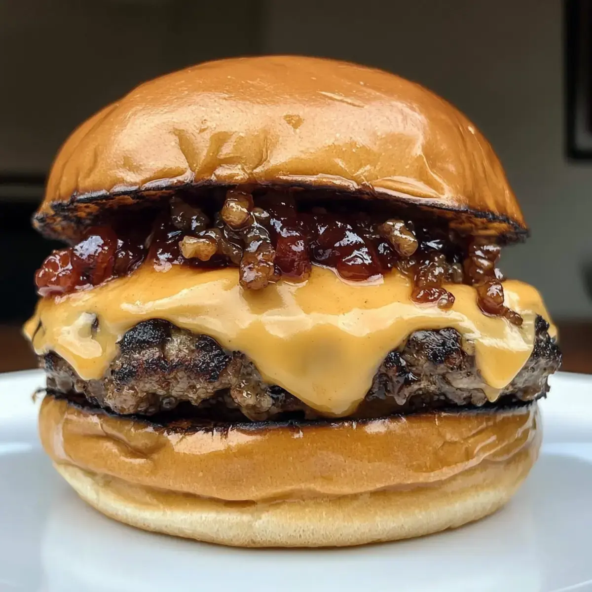 Erdnussbutter Speck Marmelade Burger