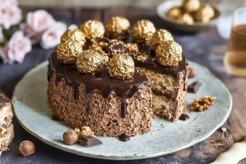 Ferrero Rocher Torte ohne Backen – cremig & einfach