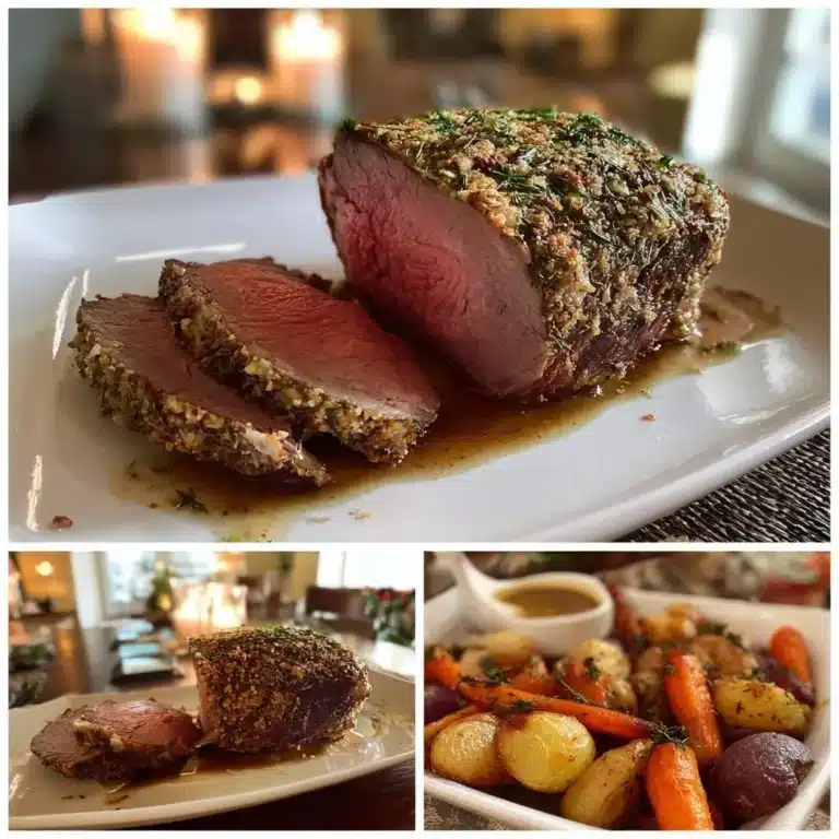 Festlicher Rinderbraten mit Kräuterkruste