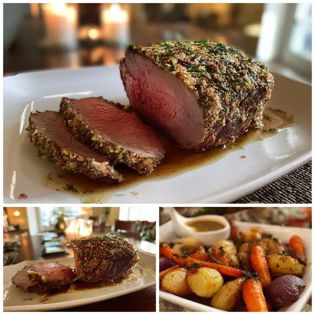 Festlicher Rinderbraten mit Kräuterkruste