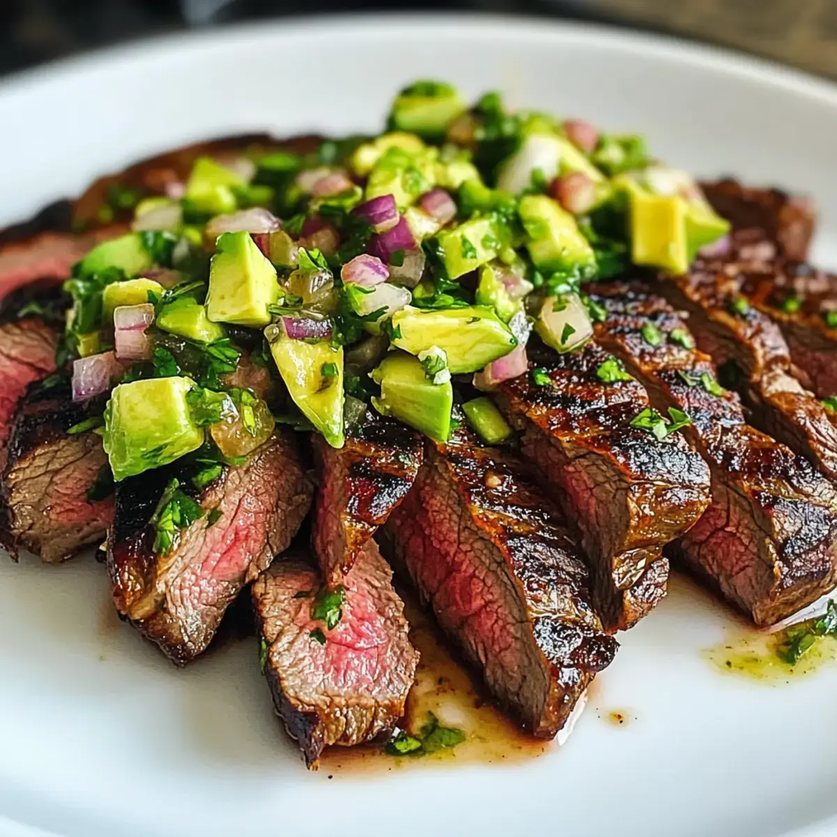 Flanksteak mit Avocado-Salsa
