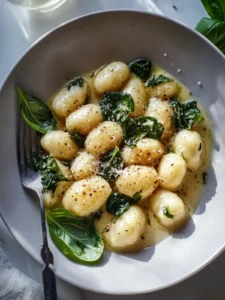 Frische Bärlauch Gnocchi mit cremiger Zitronensauce