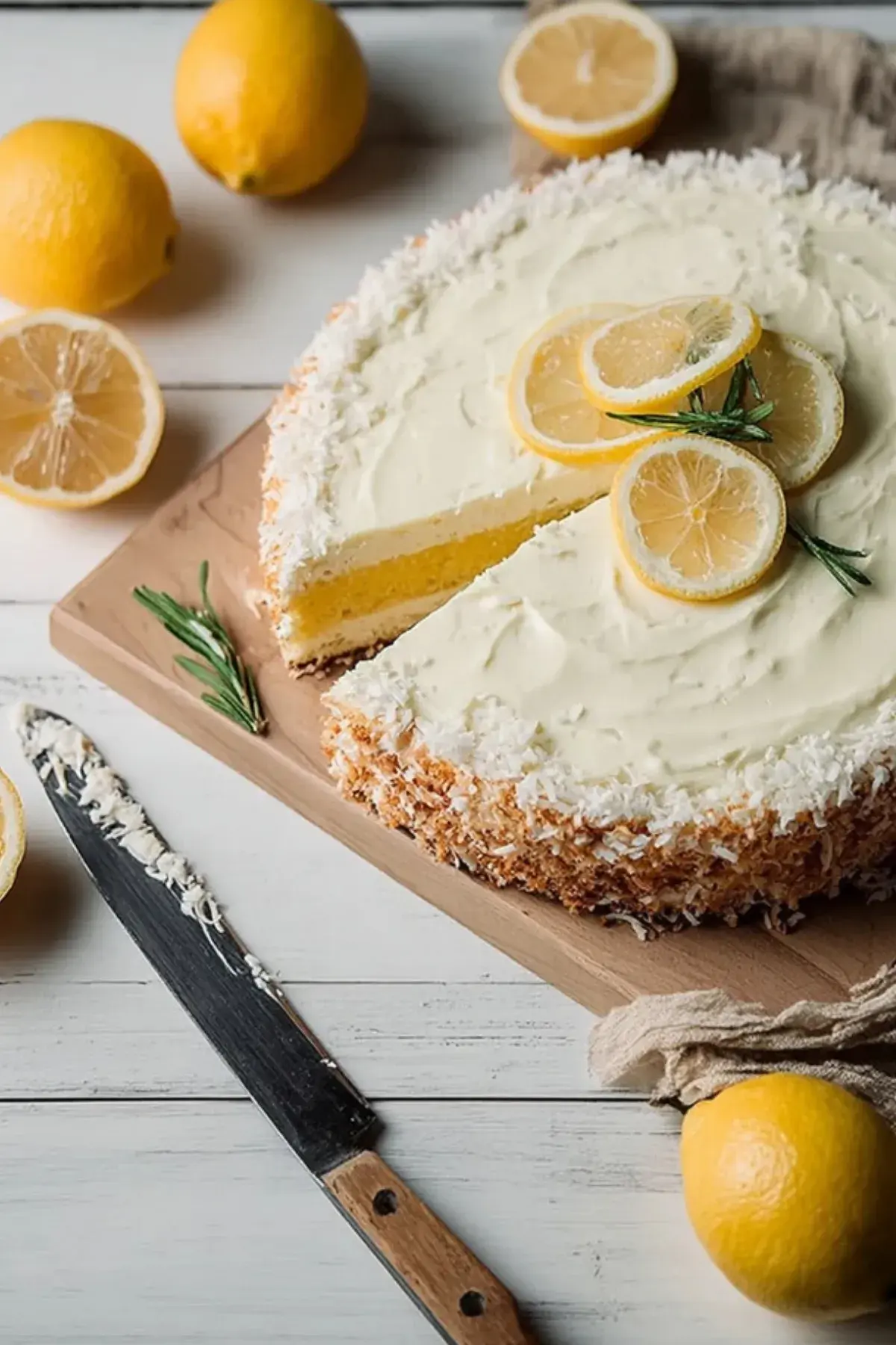 Frische Zitronen Kokos Torte