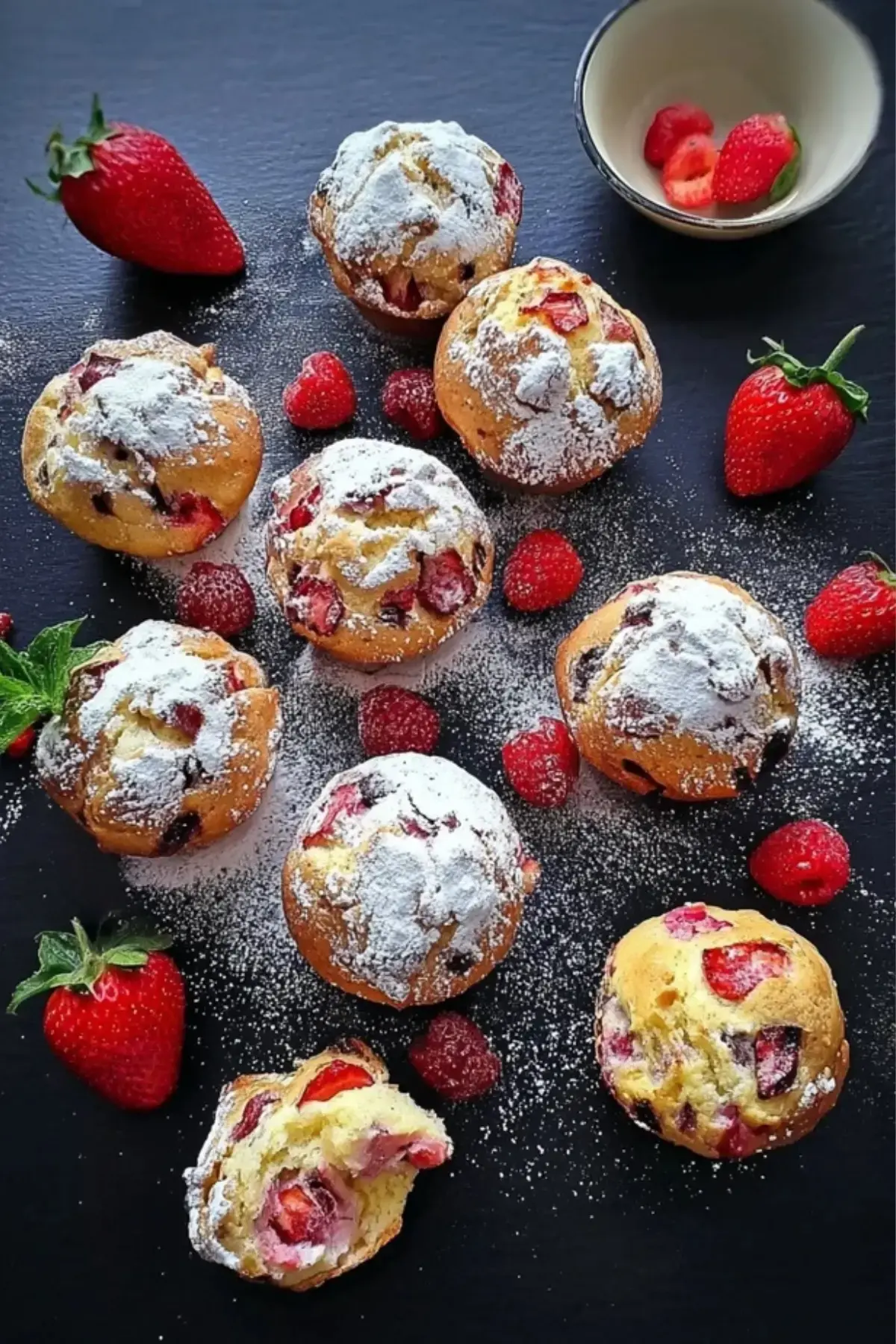 Frischkäse Muffins mit Erdbeeren
