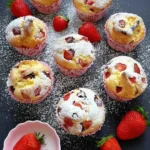 Frischkyse Muffins mit Erdbeeren