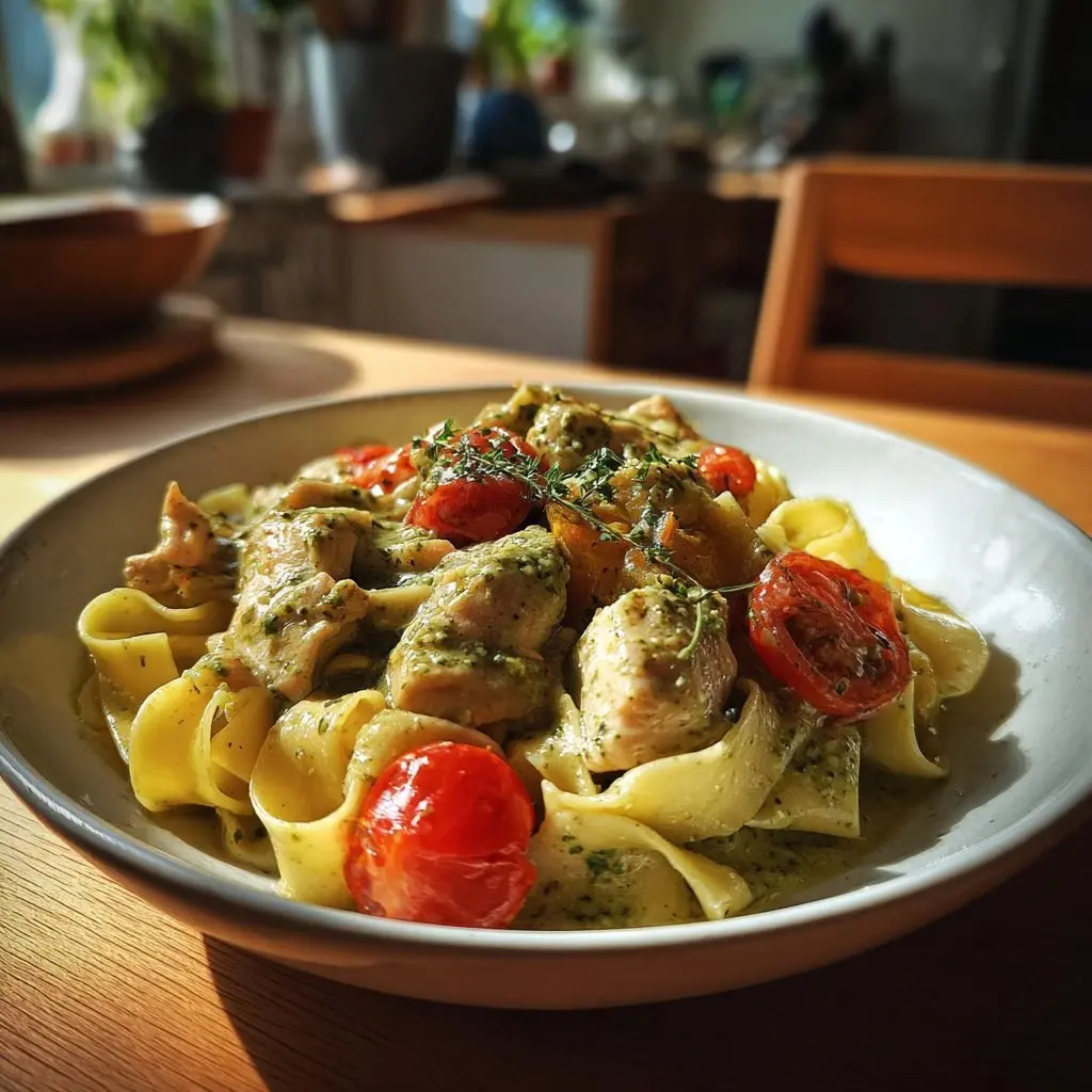 Frühlings-Hähnchenragout mit Bärlauchpesto und Pappardelle – LNNRW
