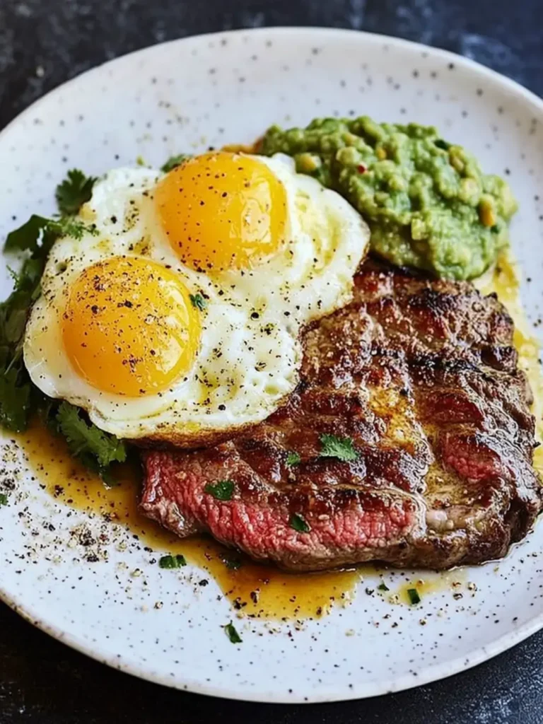 Frühstücks-Flanksteak und Eier