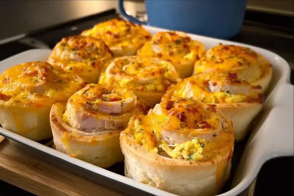 Frühstücksrollen mit Rührei Käse