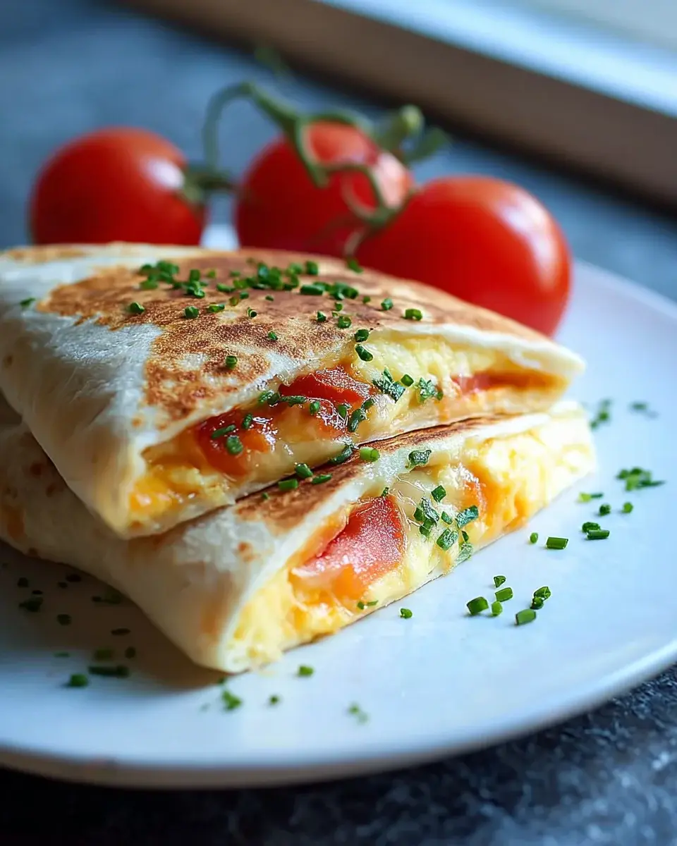 Frühstückswrap Ei Käse Tomaten