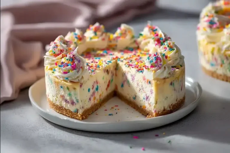 Funfetti Käsekuchen ohne Backen – einfach & cremig