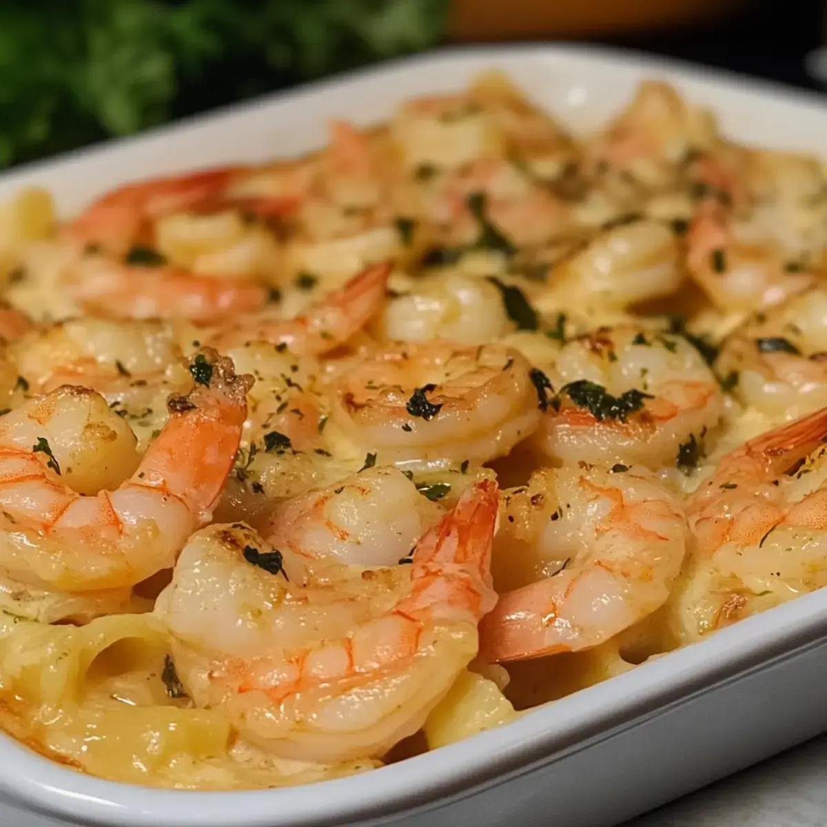 Garnelen Scampi Nudelauflauf