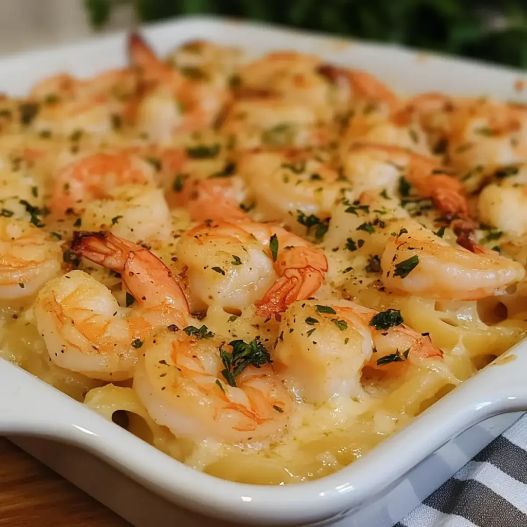 Garnelen Scampi Nudelauflauf