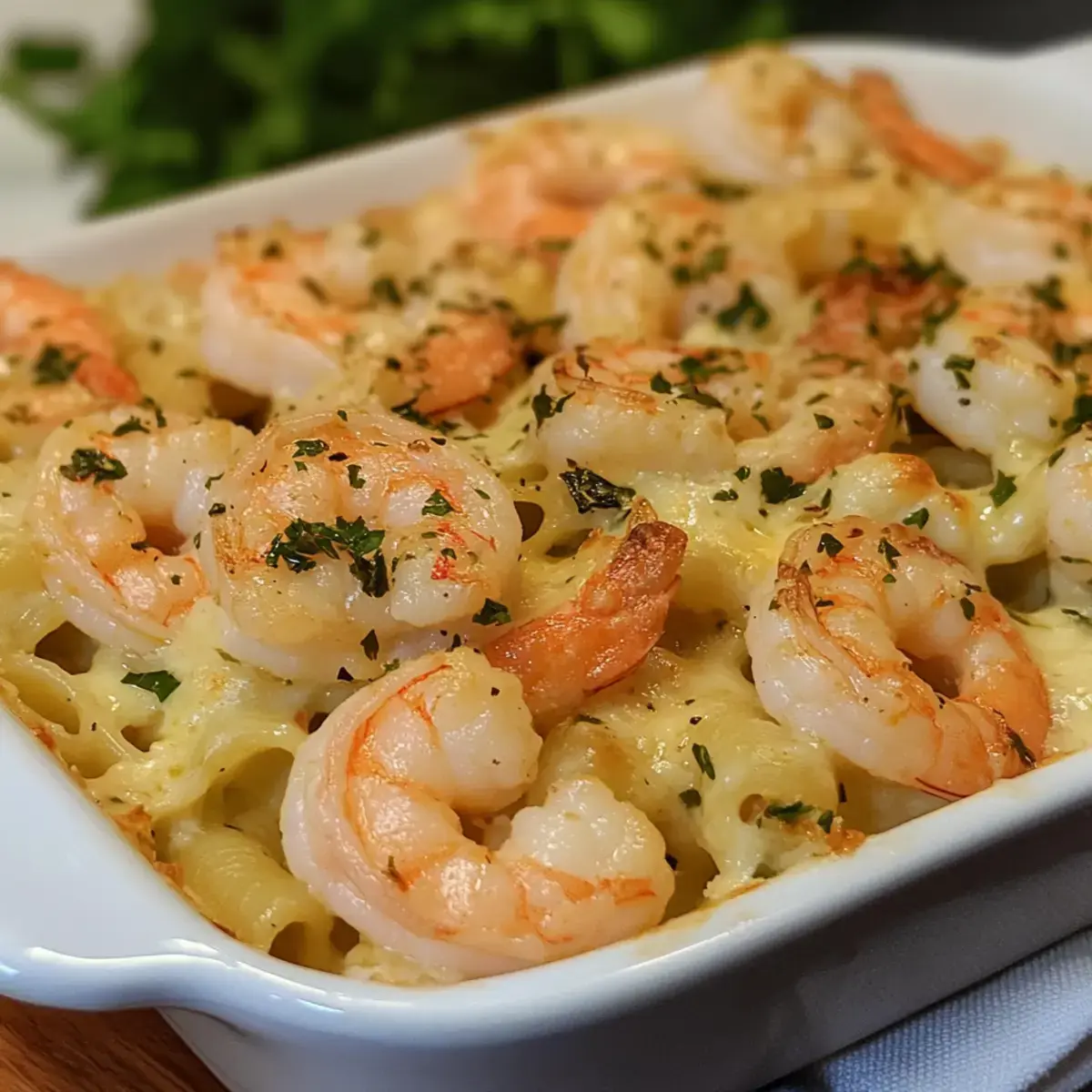 Garnelen Scampi Nudelauflauf