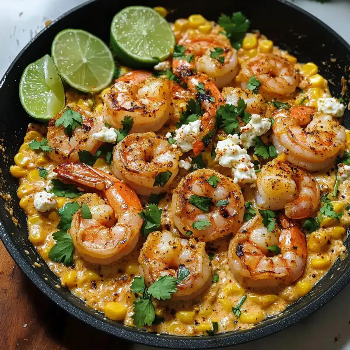 Garnelen cremiger Mais Rezept