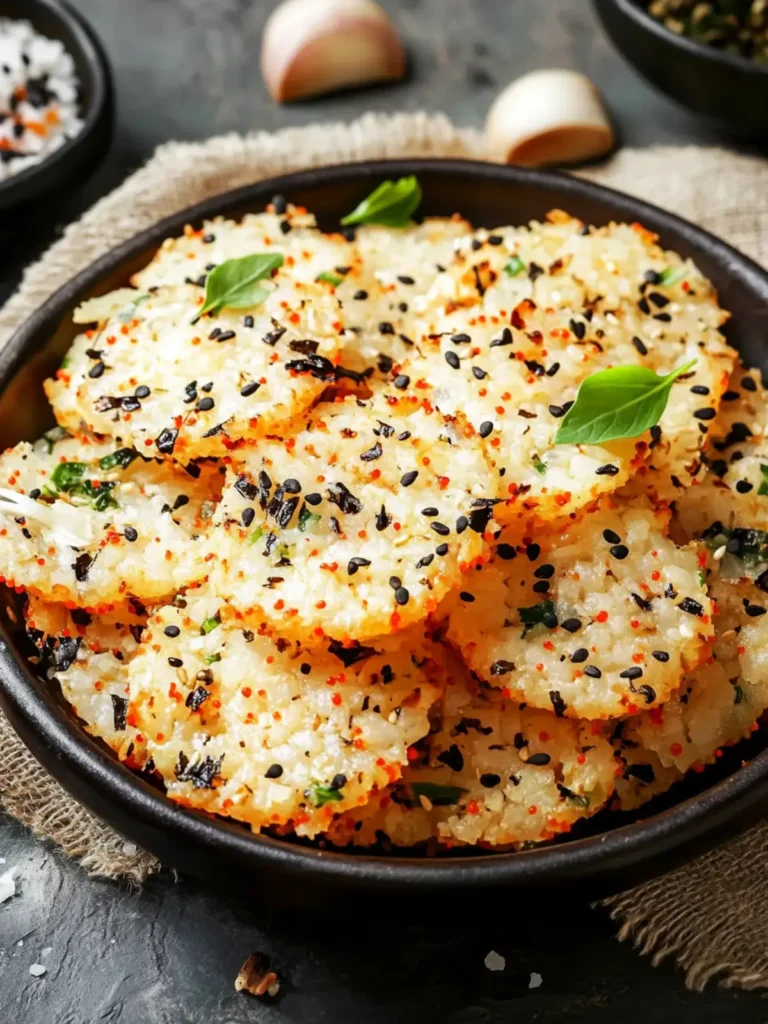 Gebackene Reiskuchen mit Furikake