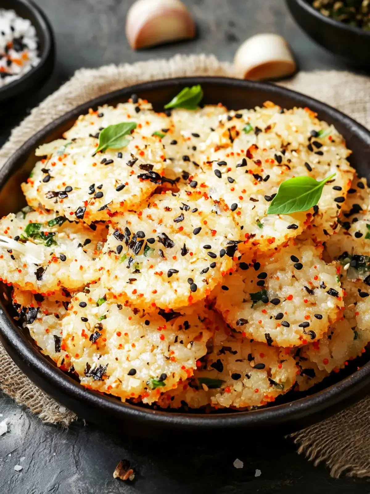 Gebackene Reiskuchen mit Furikake Rezept