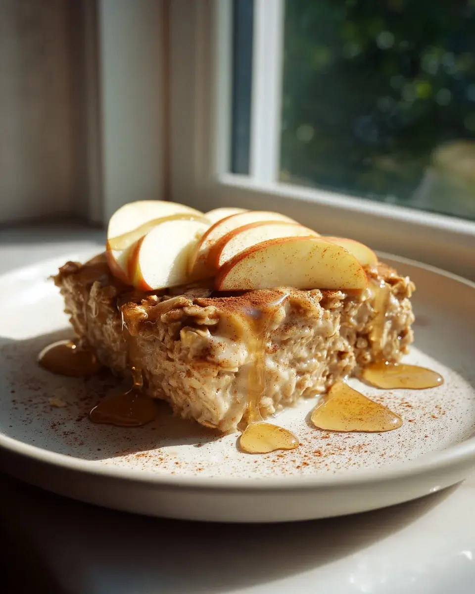 Gebackenes Haferflocken Apfel Zimt