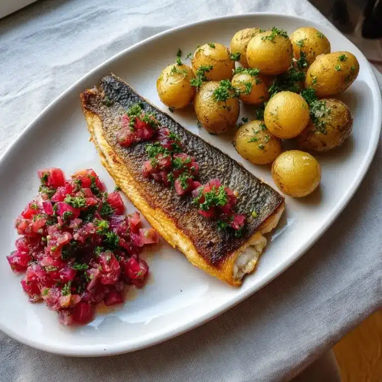 Gebratenes Forellenfilet Rhabarber-Chutney