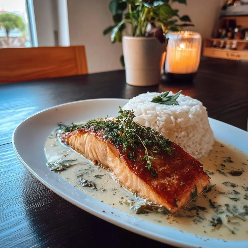 Gebratenes Lachsfilet auf cremigem Rahm-Wirsing – LNNRW