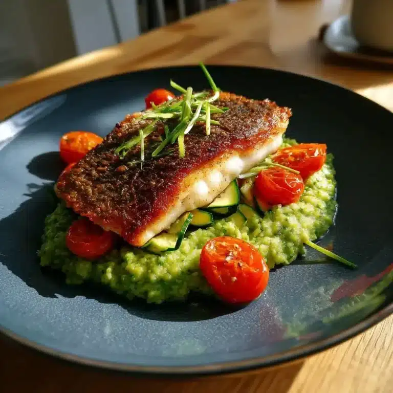 Gebratenes Zanderfilet auf cremigem Bärlauchpüree mit Kirschtomaten – LNNRW